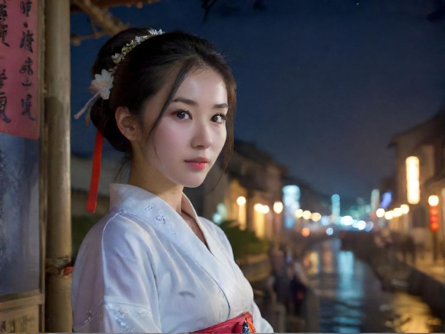 城市夜色下的休闲会所入口