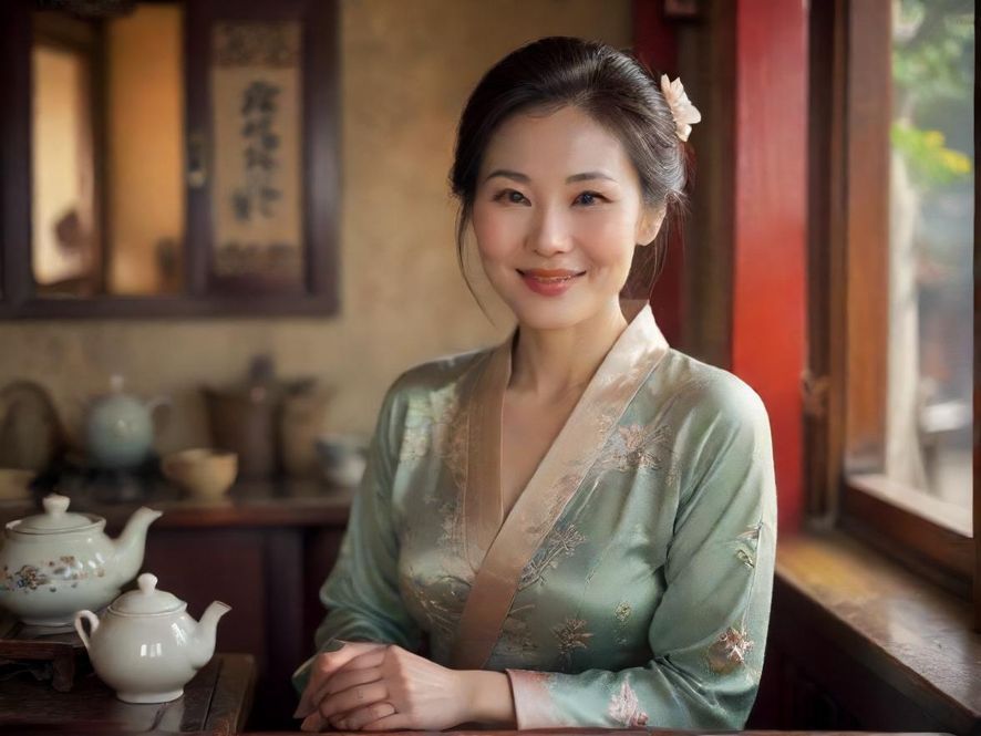 一位成熟女性在温馨环境中微笑