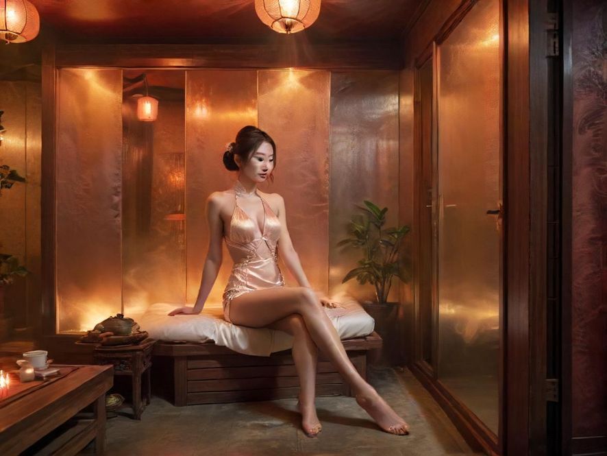 广州隐藏茶社桑拿汗蒸场景