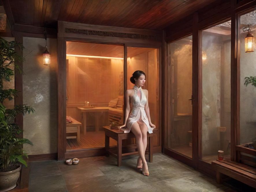 广州隐藏茶社汗蒸场景