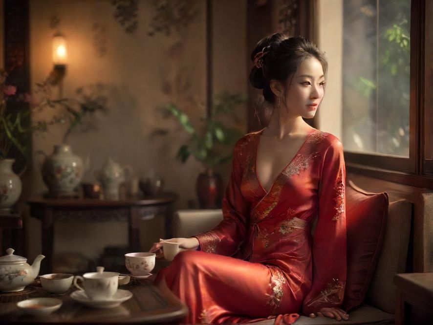 茶友聚会的温馨场景