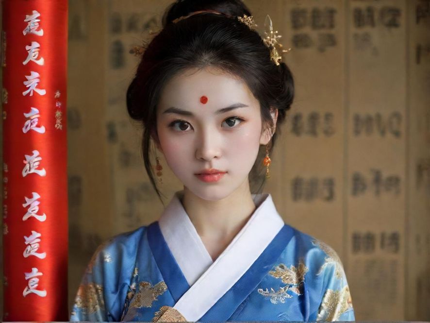 一位优雅女性手持面具，特写镜头展现其艺术氛围