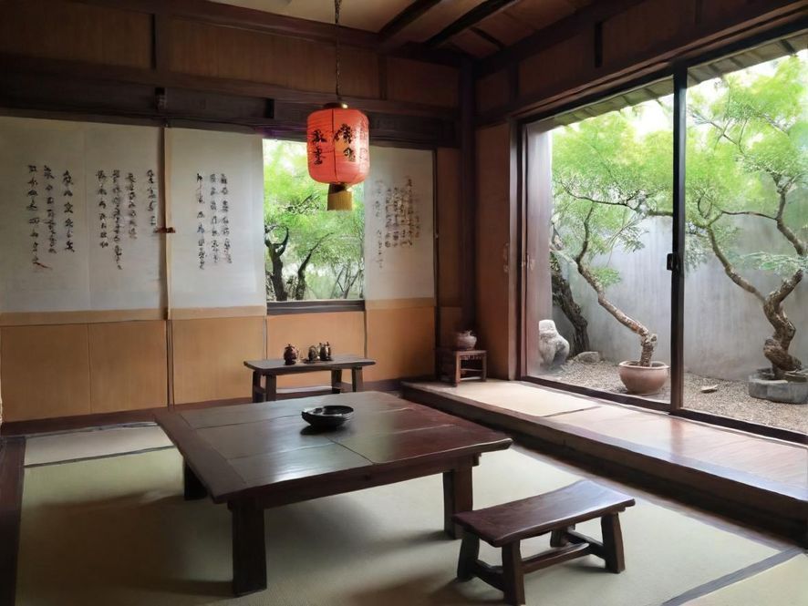 广州一处高端茶馆的室内设计，展现其雅致奢华的风格，融合了中式庭院的元素，营造出宁静舒适的品茗环境。