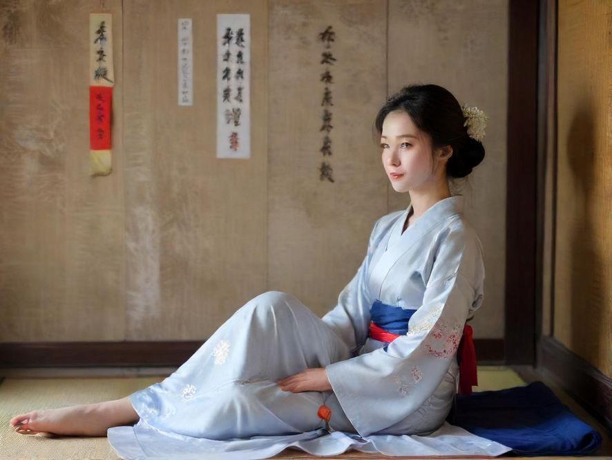 一位气质优雅的女士,在柔和灯光的私密家居环境中享受放松时刻