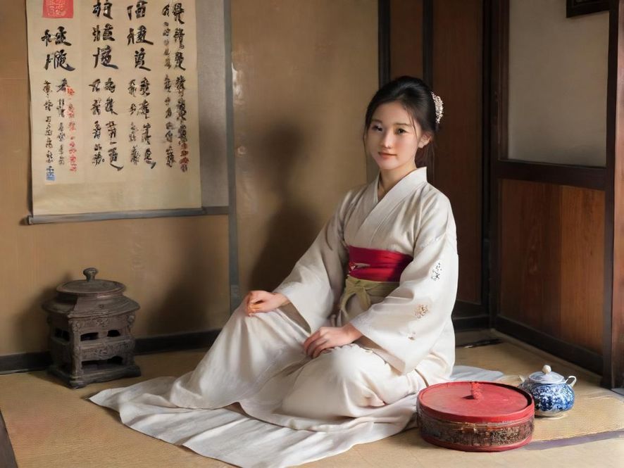 一位年轻女性在温馨的客厅里,轻松地使用平板电脑进行线上兼职,享受自由的工作时光。